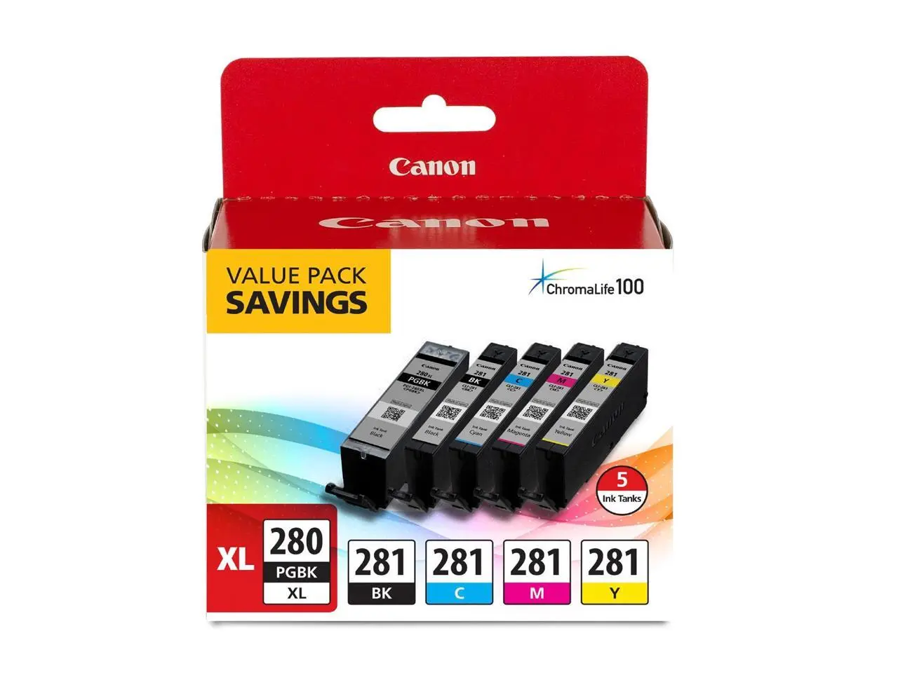 Canon PGI-280 XL/CLI-281 - Combo Pack - Pigmented Black/Black/Cyan/Magenta/Yellow