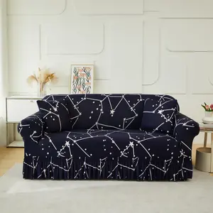 Exquisite Pattern Sofa Cover, 1 Count Modern Simple Sofa Slipcover with Tassel Decor, Dustproof Sofa Protector for Home Living Room Hotel Dormitory