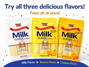 HOT!!! Milk Rice Snack Variety Pack – 3 Flavors (Milk, Banana & Cheese), Non-Fried Crispy Korean Rice Snack, Individually Wrapped Kids School Snack, Melt-in-the-Mouth Rice Crackers Treatment