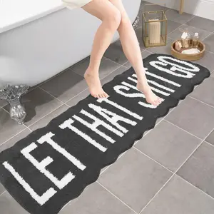 Long Striped Carpet for Bathroom Bedroom Living Room, Text Decor, Contemporary Style, Bedside Rug for Home Decoration, Decorative Area Rug