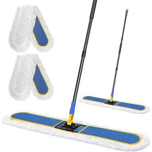 36" Industrial Dust Mop for with Mop Pads, Wet Dry Large Mops for Office Warehouse Mall (Blue, 36 inch mop)