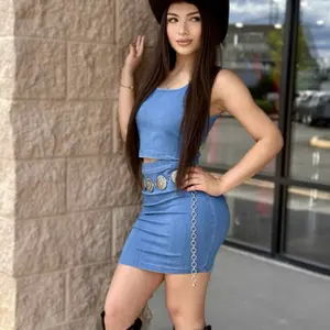 Denim Skirt Set Dark Wash - Women's Fashionable Clothes for Ladies - Womenswear