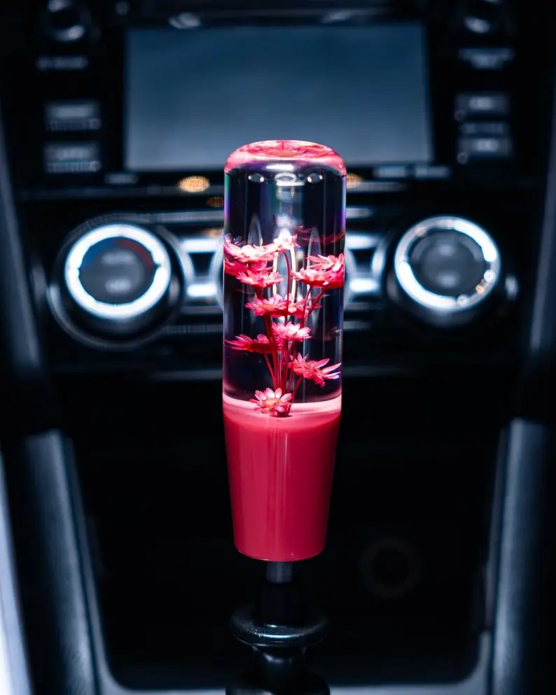 Pink Sakura Flowers Shift Knob - Universal Manual Car Shifter