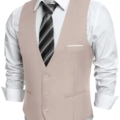 COOFANDY Men's Suit Vest Slim Fit Formal Dress Waistcoat Casual Business Vests for Suit or Tuxedo