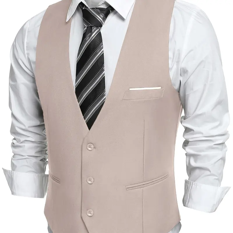 COOFANDY Men's Suit Vest Slim Fit Formal Dress Waistcoat Casual Business Vests for Suit or Tuxedo