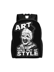 1 piece Back to school season Women Men Cuan Horor Terrifier Film Halloween Vintage Bookbag Backpack for school Terrifier Movie College Student New For Work Back To School Gift Large Capacity Storage Bag