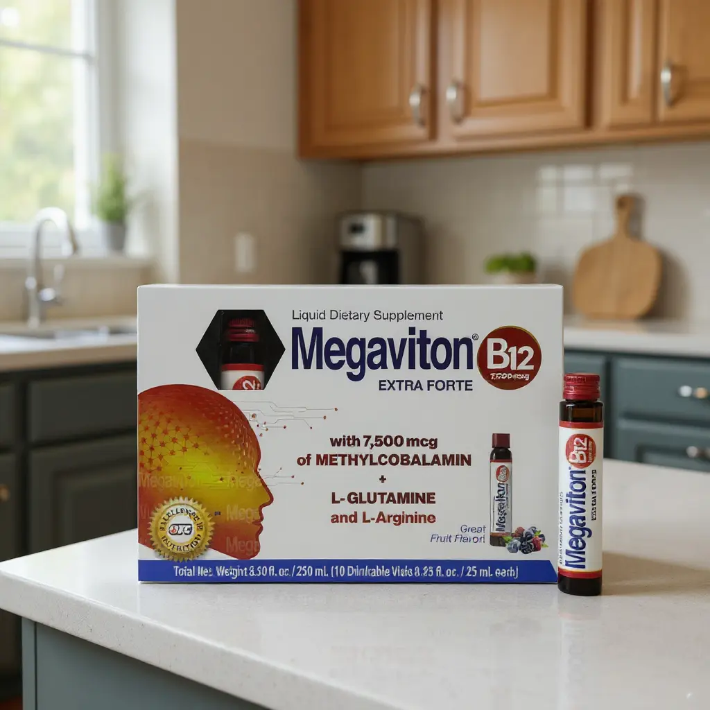 Megaviton B12 Extra Forte 7500 mcg Liquid | 10 Drinkable Vials 8.50 fl oz Health Dietary Edible Healthcare