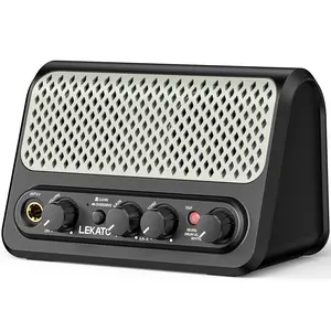 LEKATO Upgrade GA-4 10W Portable Electric Guitar Amplifier, Mini Guitar Cabinet Built-in Drum Machine with Clean and Overdrive Channels, Reverb Effect, and Bluetooth Connectivity