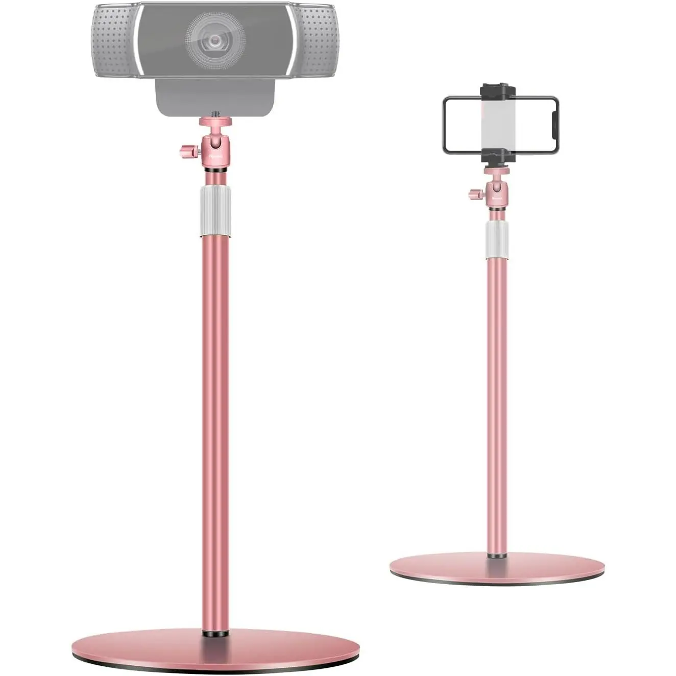 Webcam Stand for Desk - 23.5'' Height Adjustable Super Sturdy Desktop Stand for  Webcam with Aluminum Alloy Build Quality Tripod Head, 360? Swivel, 11lbs/5kg Loading Capacity