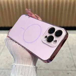 MagSafe Shockproof Matte Case Build in lens protector Anti-Fingerprint Phone Case For iPhone 17 Pro Max cases 16 15 14 13 12 Pro Max Wireless Cover