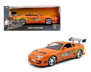 Fast & Furious 1:24 Brian's Toyota Supra Die-cast Car, Toys for Kids and Adults, Orange (97168) by Jada
