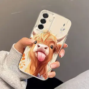 Cute And Adorable Highland Cow-Themed Phone Case for Samsung Galaxy A03S, A04, A05S, A06, A07, A13, A14, A15, A16 5G, A17, A21S, A22, A23, A24, A25, A26, A32, A34, A35, A36, A50, A52, A53, A54, A55, A56, A73, S21 Ultra, S22 Plus, S23+, S24 FE