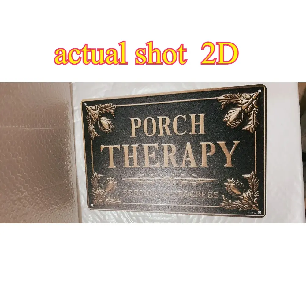 2D Porch Therapy Sign Wall Art Sign Wall Metal Plaque Porch Therapy Session In Progress Wall Decor For Front Back Porch Patio Decoration Deck Bar Garden Backyard Decor 8 X 12 In Christmas gift