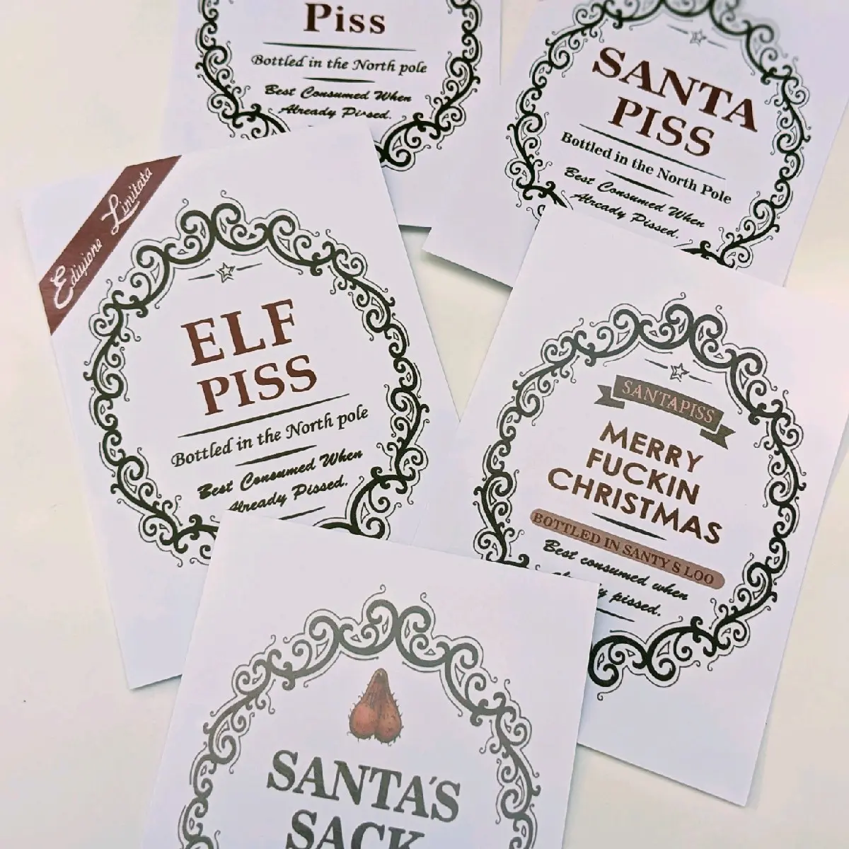 Christmas Style Funny Wine Bottle Stickers
