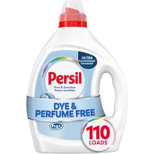 Persil Free & Sensitive Ultra Concentrated Liquid Laundry Detergent, 82.5 Fl Oz (110 Loads), Hypoallergenic Unscented for Sensitive Skin, HE-Safe for All Water Temperatures, Persil Laundry Detergent