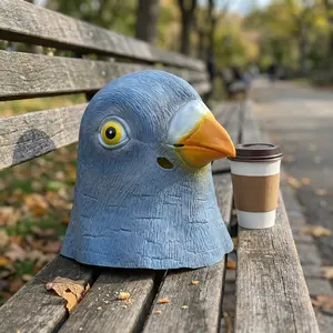 Natural Latex Pigeon Head Mask, Deluxe Novelty Fun Bird Mask, Adult Halloween Christmas Party Costume Cosplay, Realistic Animal Head Mask Available in Blue/Green, One Size Fits Most with X-Large Option, Fancy Red Smart Balloon Arch Kit Frame dream mask