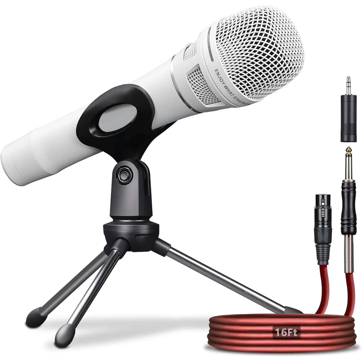 Dynamic Microphone -  Handheld Wired Mic with 16ft XLR to 1/4" Audio  - Professional Cardioid Vocal Microphone for Singing, Speaking, Karaoke & Living Stage