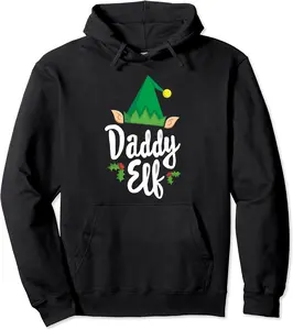 Daddy Elf Dad Group Photo Matching Family Christmas Pullover Hoodie - Salvadorata Shop 58B07ZR6ZLWX