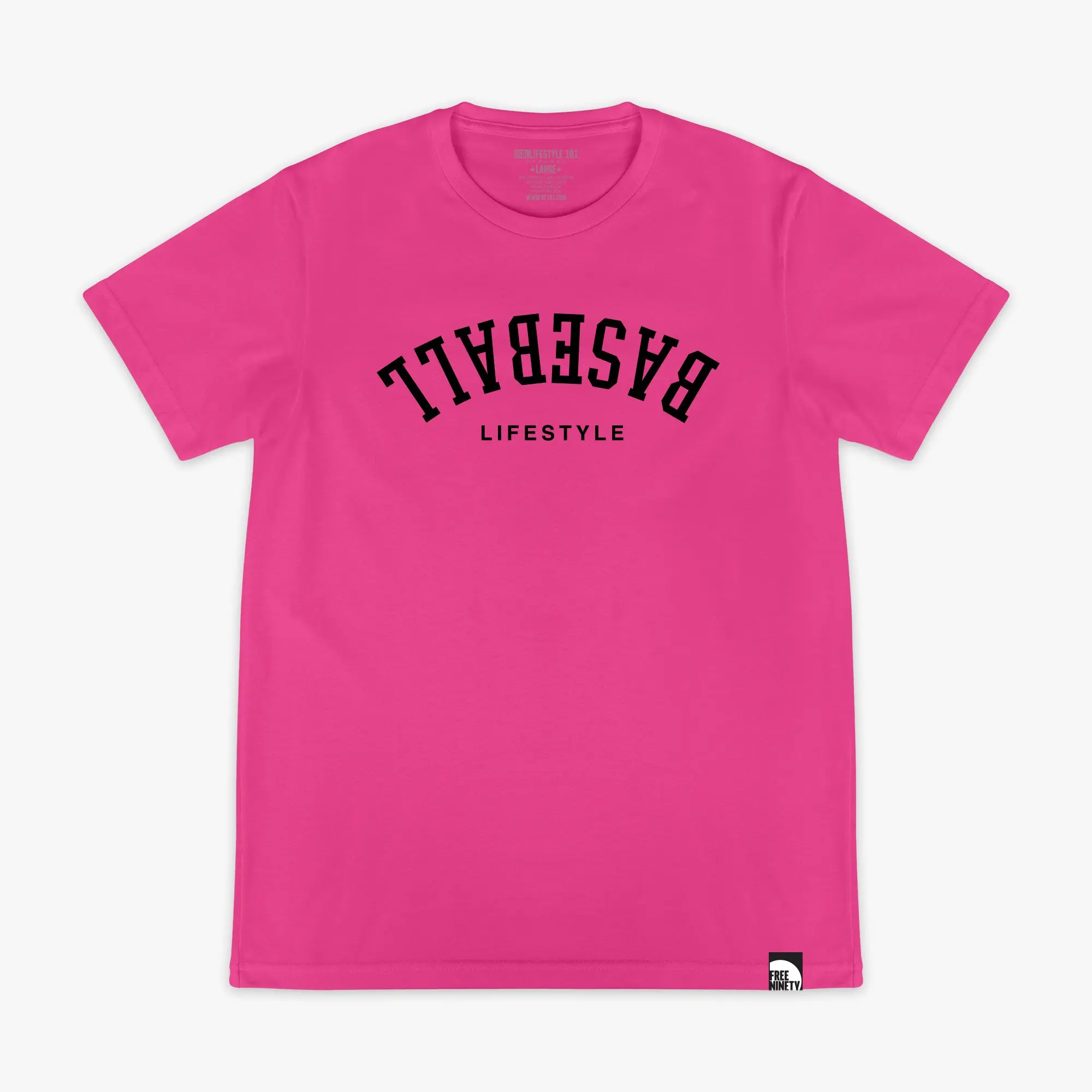 Upside Down Baseball Tee - Pink