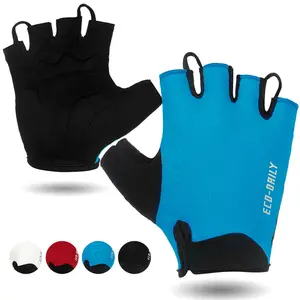 Men's Women's Padded Half Finger Cycling Bike Gloves-ST1905-Blue