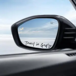 3PACK Trust in God Car Rearview Mirror Decal Stickers Affirmation Reminder Sticker  Car Mirror Decal Funny Car Decor -Gift (White,Pink,Black )