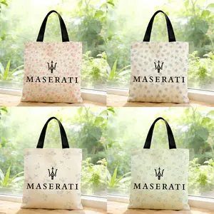 Maserati car luxury fast premium Storage Bags Canvas Bags Series Print Bag Lightweight Shoulder High Appearance Large Capacity Minimalist  Soft Fabric Bag Shopping Bags