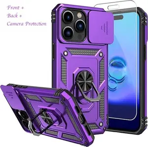 iPhone 13 Pro Max 360° Protection Kit – Rugged Case + Shockproof Screen Protector (Purple)