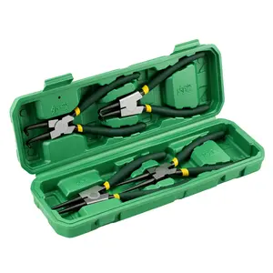 GJANSH 4 PCS Snap Ring Pliers Set, Heavy Duty Circlip Pliers Kit 7 Inch for Snap Ring Removal tool Retaining Straight Bent Lock Ring Pliers Set with Storage Case fathersdaygift