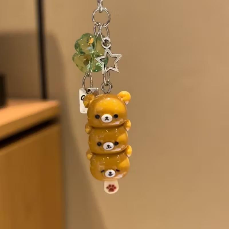 1 Piece Tanghulu Bear Super Cute Bear Mobile Phone Chain Charm & CCD Pendant, Ideal Gift for Friends, Perfect Choice for Valentine's Day to Give to Your Beloved