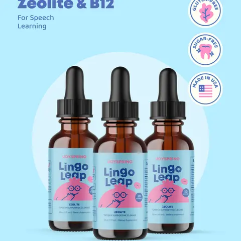 JoySpring LingoLeap for Kids - Zeolite Drops with B Vitamins - Support Speech Learning (3 Pack)