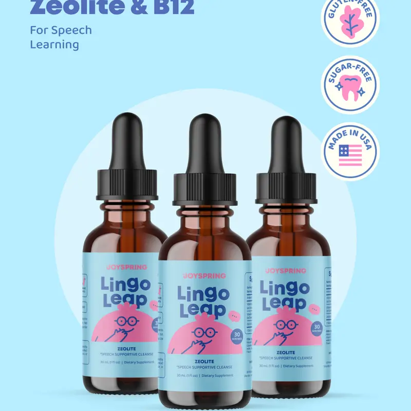 JoySpring LingoLeap for Kids - Zeolite Drops with B Vitamins - Support Speech Learning (3 Pack)
