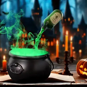 Magic Floating Potion Bottles Cauldron with Fog Maker - Halloween Decorations Indoor for Home Party, Spooky Room Witch Brew Gift
