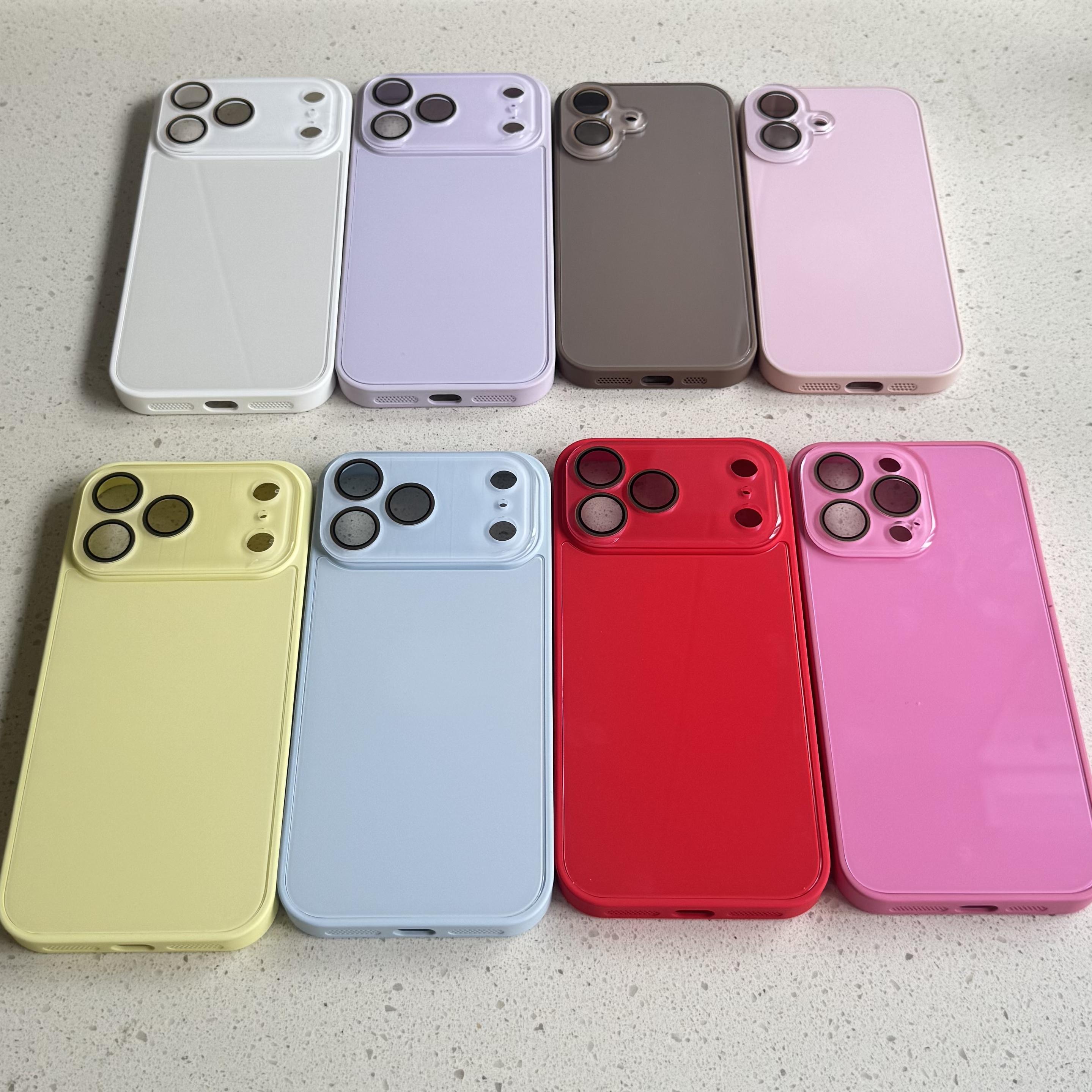 Fresh Candy Color Series – Skin-Feel Crystal Clear Case for iPhone 17/16/15/14/13 Air/Pro/Pro Max, 16/15/14 Plus – Soft TPU Bumper + Hard PC Back – Full Lens Coverage – Cute Minimalist Pink & White