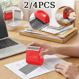 Privacy Security Roller Stamp 4Pack 2Pack Info Cover Tool for Address Bills Confidential Documents Secure Shredding