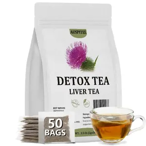 Liver Detox Tea,3.5oz(2g*50bags),Dandelion Root,Milk Thistle,Peppermint,7 Natural Ingredients Formula Herbal Tea