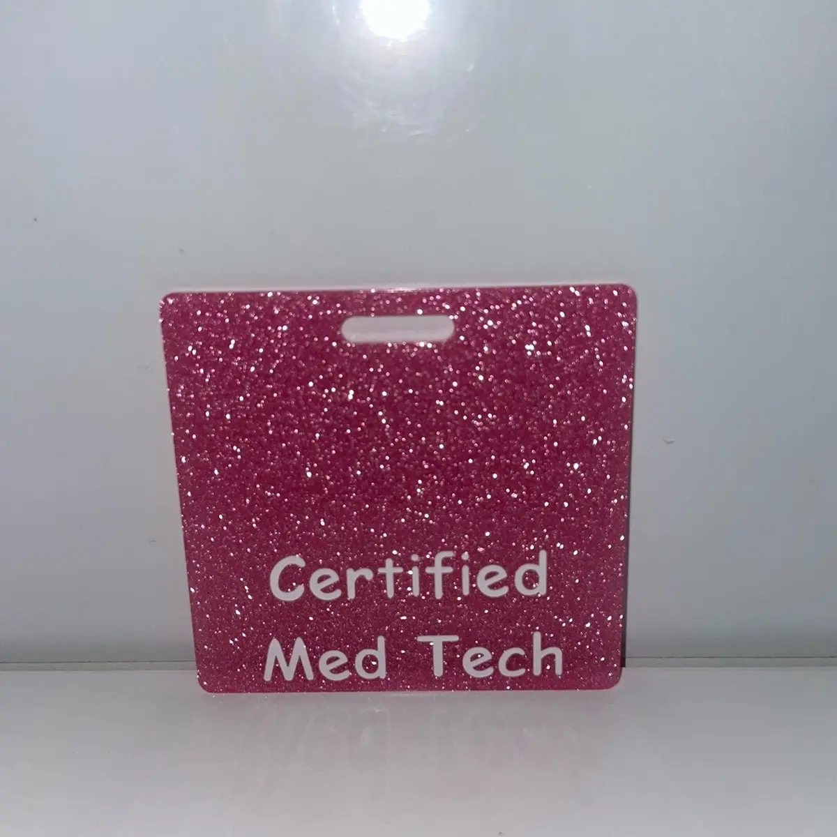 CMT Glitter Acrylic Badge Holder - Badge Buddy Job Identification Badge Holder