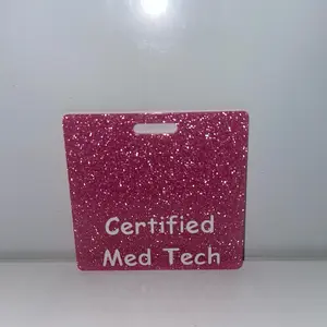 CMT Glitter Acrylic Badge Holder - Badge Buddy Job Identification Badge Holder