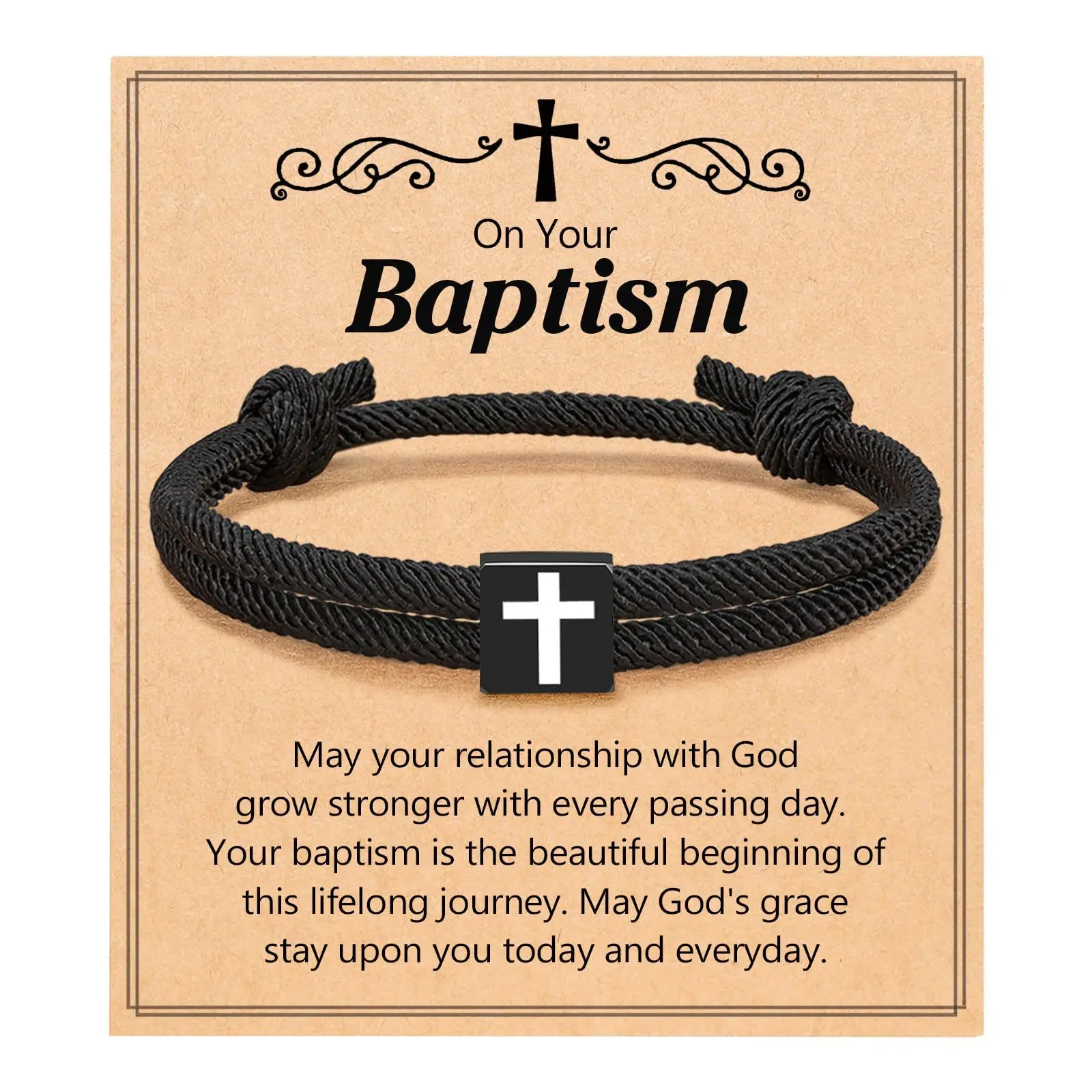 Black Milan rope bracelet+Ba card