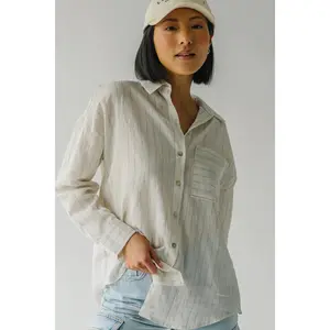 The Rooney Button-Up Blouse in Cream