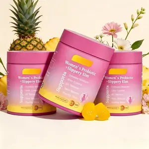 Her Juicy Feminine Probiotic Gummies 60ct Hawaiian Pineapple | Slippery Elm & Prebiotics Blend for Women’s pH Balance & Dryness Relief, Gut Health Edible Vitamins