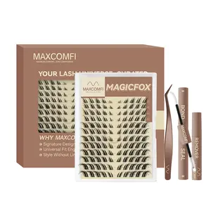 MaxComfi Fox Style Cluster Lashes, Soft Short Segmented False Eye Lashes , MagicFox Vibe-Enhanced Lash Extension Clusters, Bunny Style, Long-Lasting, Waterproof, Super Soft Thin Band, Voluminous Flawless Look, Beginner-Friendly DIY, Summer Vibes