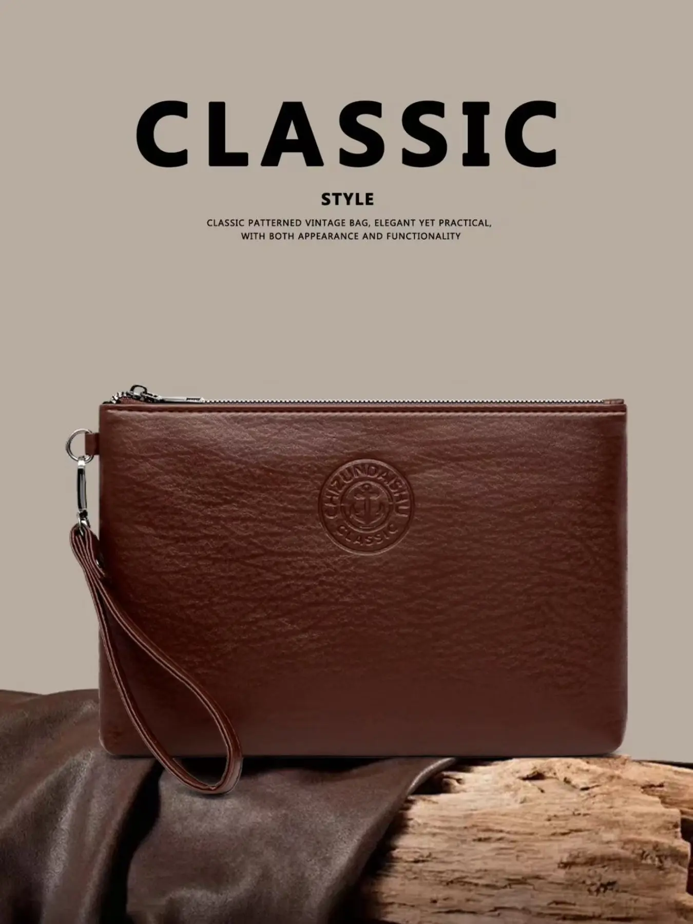 Men's Handheld Bag, Luxury Business Commuter Envelope Bag, Vintage Fashion Male Handbag, Large Capacity Office Bag, Detachable Wrist Strap, Durable Pouch, Envelope Clutch, Men Gifts