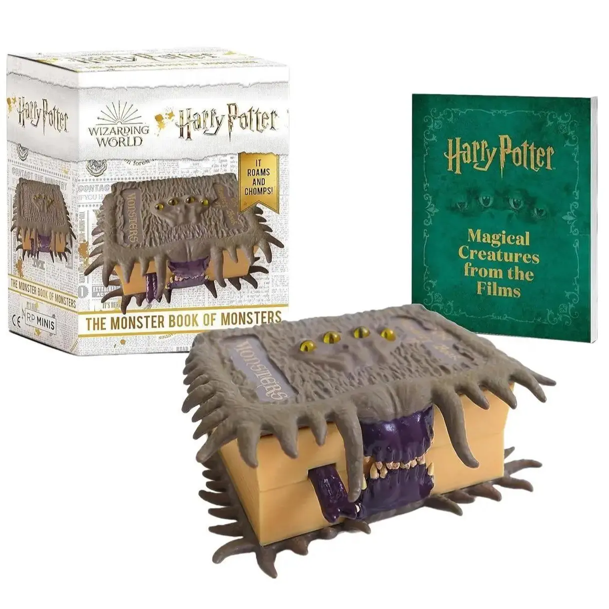 Harry Potter: The Monster Book of Monsters - Roams and Chomps, Officially Licensed Wizarding World Collectible Magical Creatures RP Minis Mini Replica Paperback Book