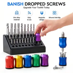 Strong Magnetic Screw Holder Ring, Universal Magnetic Ring for Screwdriver & Drill Bits, Anti-Slip Design for Power Tools, Perfect for Mechanics, Carpenters, Construction Workers and Daily Repair Jobs