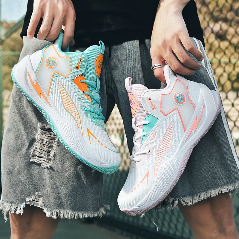 mandarin duck basketball shoes men's shoes junior high school student training sports shoes men's youth actual combat shoes