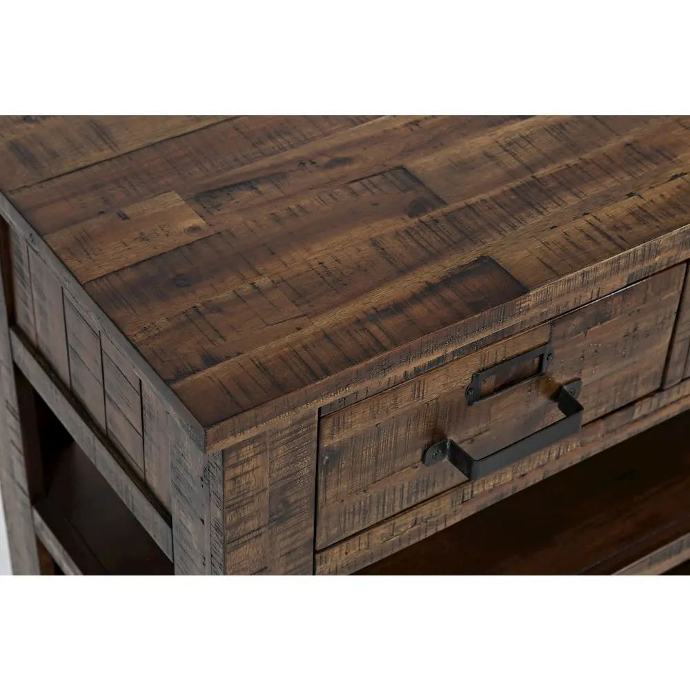 Cannon Valley Distressed Industrial 50-in Sofa Table, Home Indoor Furniture, Antique Finish Console & Sofa Tables with Storage