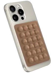 Chocolate StickyGrippy - Suction Phone Case Mount, Silicon Adhesive Phone Accessory for iPhone and Android, Hands-Free Fidget Toy Mirror Shower Phone Holder, Tiktok Videos and Selfies
