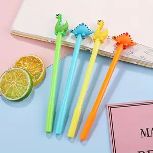 Random Color Cute Dinosaur Design Gel Pen (4/8/12pcs), Creative Writing Pen, Writing Stationery for Home School Office, Gift for Students