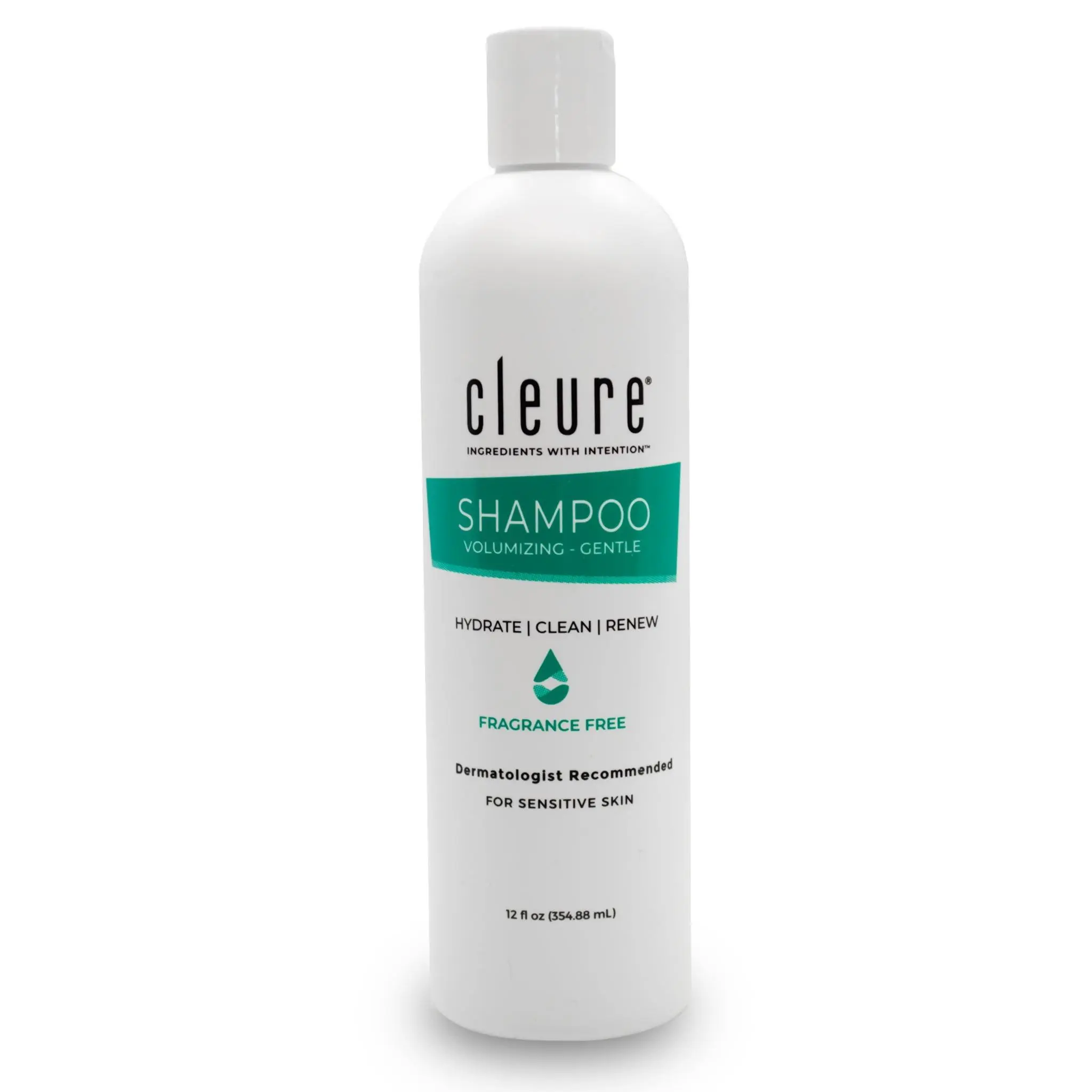 Cleure SLS-Free Liquid Scalp Hair Care Shampoo, Cruelty-Free Formula for Glossy Hair (12 oz)