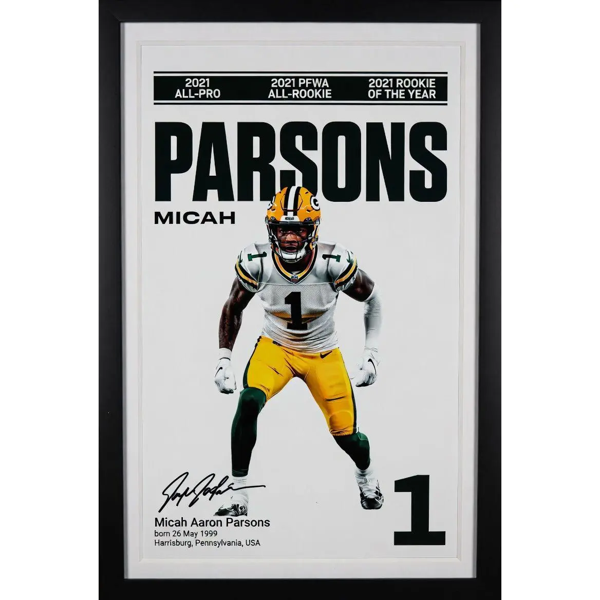 Micah Parsons Poster, Green Bay Packers, Poster Print Unframed, Wall Art Print, Kids Decor, Man Cave Gift, Sports Art
